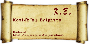 Komlósy Brigitta névjegykártya